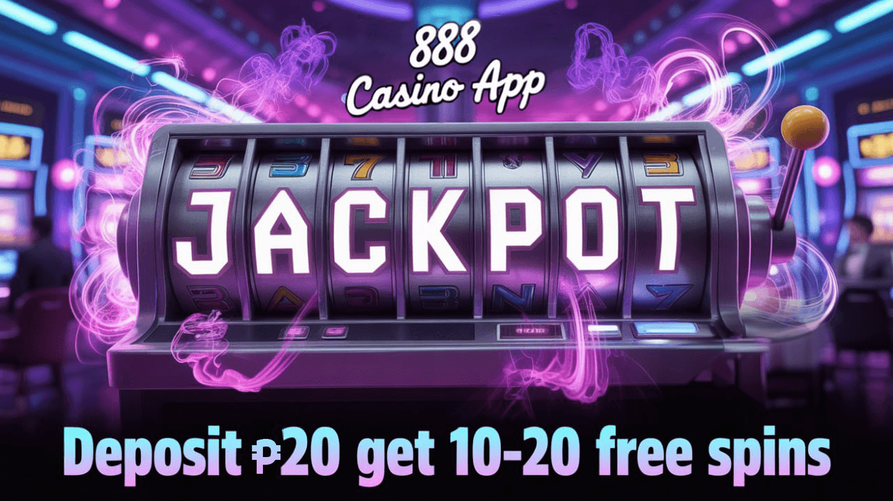 888 Casino App - Deposit ₱20 get Between 10-20 Free Spins